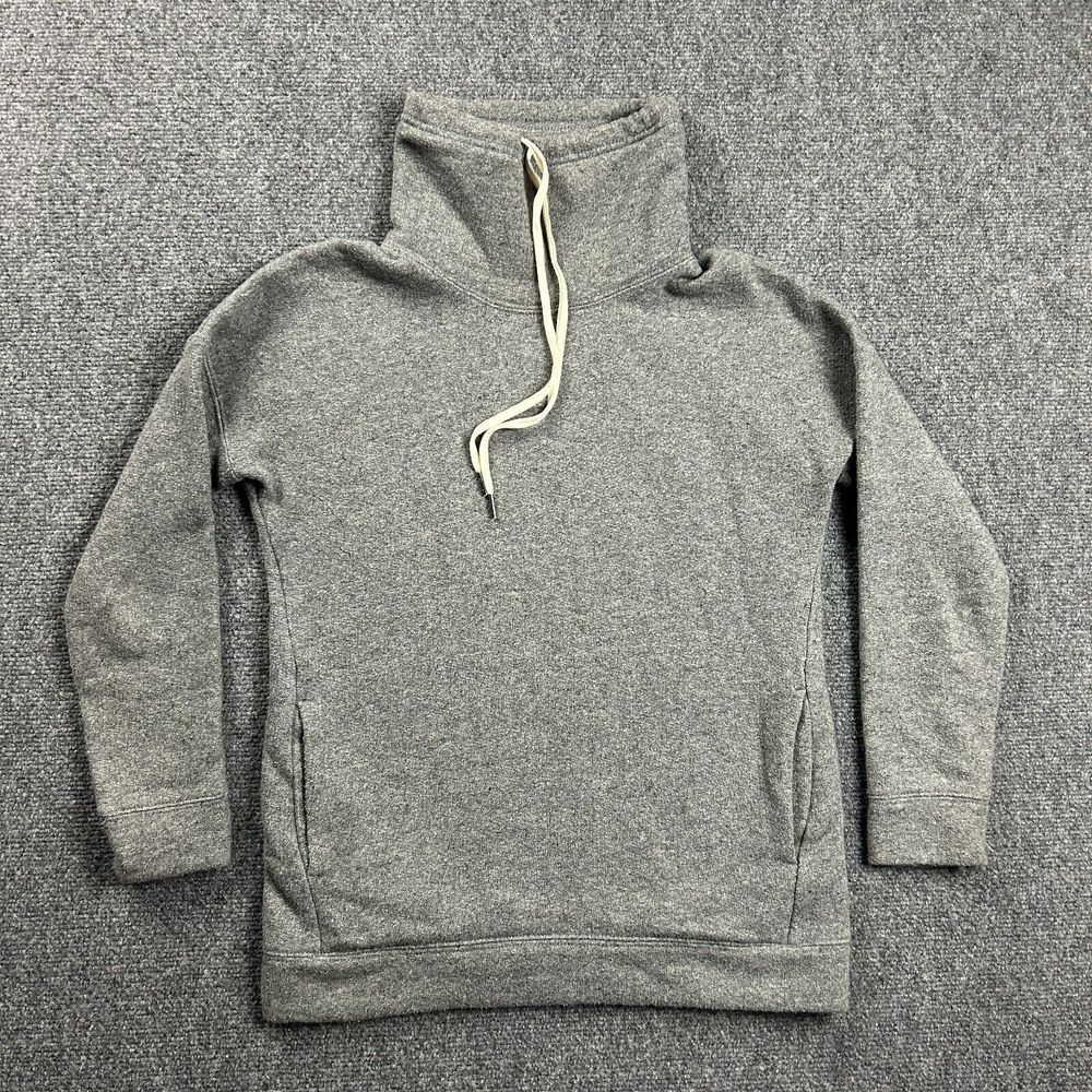 J Crew Sweatshirt Womens XXS Gray Cowl Neck Drawstring Cotton Polyester Wool
